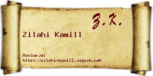 Zilahi Kamill névjegykártya